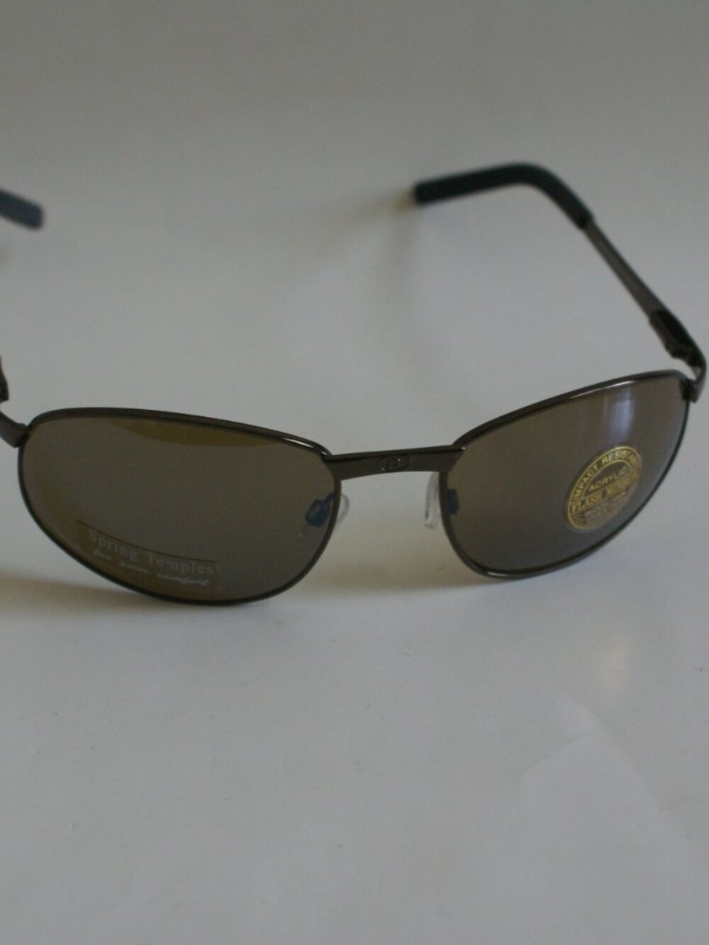 NWT Vintage 90's Rectangle Metal Designer Sport Sunglasses (S. Brown)